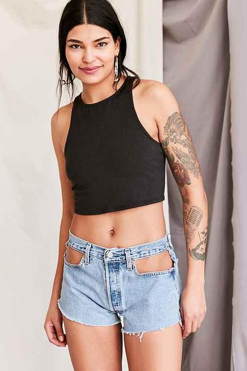 Urban Outfitters Urban Renewal Recycled Peek-a-boo Denim Short,indigo,xs