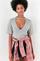 Urban Outfitters Truly Madly Deeply Cut It Out Tee,grey,xs