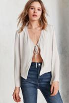 Urban Outfitters Kimchi Blue Veronica Satin Tie-front Blouse