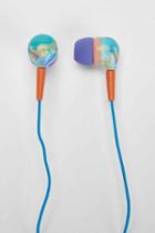 Urban Outfitters Uo Printed Earbud Headphones,turquoise,one Size