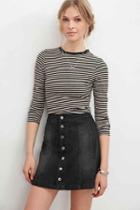 Urban Outfitters Bdg Denim Seamed Skirt,black,xs