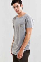 Urban Outfitters Feathers Curved Hem Tee,light Grey,s