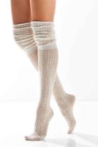 Urban Outfitters Tonal Scrunchy Over-the-knee Sock,ivory,one Size