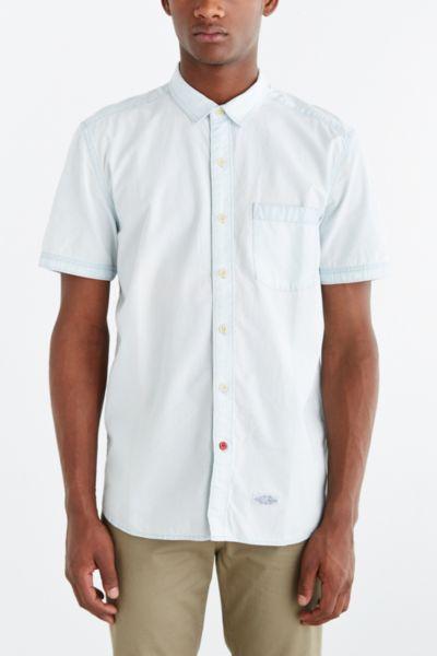 Urban Outfitters Cpo Hollis Washed Short-sleeve Button-down Shirt