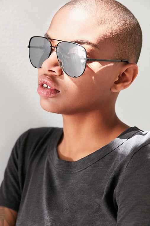 Urban Outfitters Quay X Desi Perkins High Key Aviator Sunglasses,black,one Size