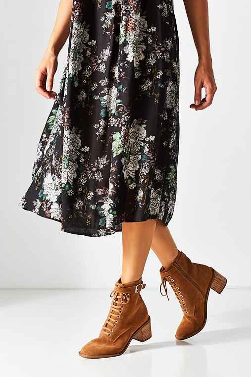 Urban Outfitters Karen Suede Lace-up Ankle Boot,tan,7