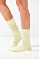 Urban Outfitters Out From Under Feathery Crew Sock,lime,one Size