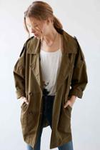 Urban Outfitters Silence + Noise Izzy Longline Trench Coat,slate,xs