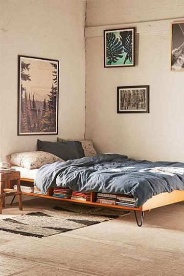 Urban Outfitters Border Storage Platform Bed,brown,queen