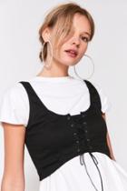 Silence + Noise Faith Lace-up Bustier Cropped Top