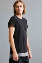 Urban Outfitters Feathers Double Layer Carson Tee,black Multi,s