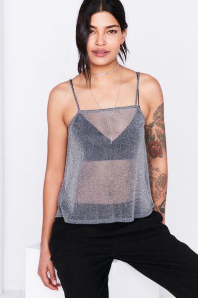 Silence + Noise Glitter Mesh Cami