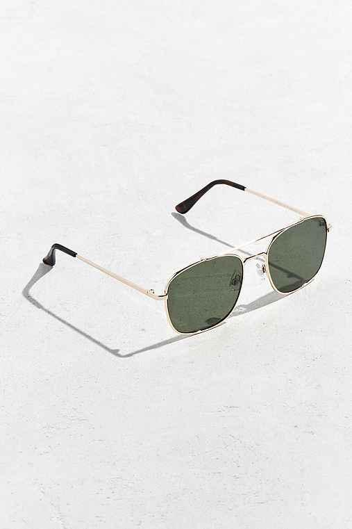 Urban Outfitters Square Aviator Sunglasses,gold,one Size