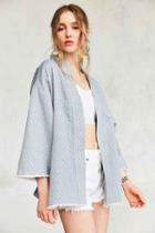 Urban Outfitters Kimchi Blue Bella Chambray Robe Jacket,light Blue,l