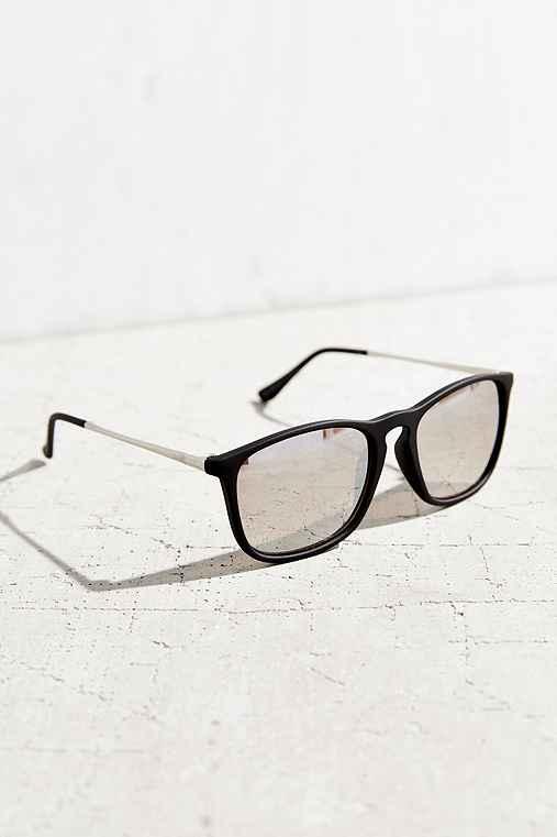 Urban Outfitters Boyfriend Slim Square Sunglasses,black,one Size