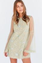 Urban Outfitters Kimchi Blue Soft Landing Embroidered Mesh Lace Mini Dress
