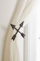 Urban Outfitters 4040 Locust Crossed Arrow Curtain Tie-back,blackened Steel,one Size