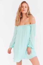 Urban Outfitters Ecote Off-the-shoulder Swing Dress,mint,l
