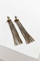 Urban Outfitters Faye Fringe Front/back Earring,gold,one Size