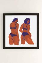 Urban Outfitters Leah Reena Goren Bikini Girls Art Print,black Matte,30x30