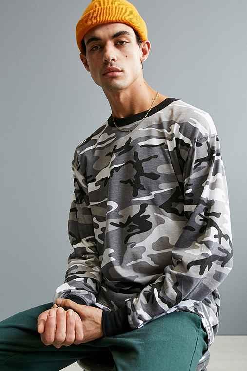 Urban Outfitters Rothco Camo Long Sleeve Tee,black Multi,l