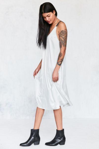 Silence + Noise Colorblock Satin Midi Slip Dress