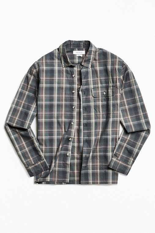 Urban Outfitters Uo Gas Station Plaid Button-down Shirt,green,s
