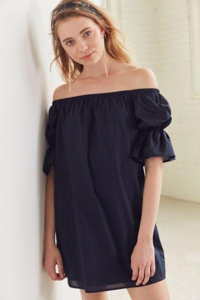 Lucca Couture Katherine Poplin Off-the-shoulder Dress
