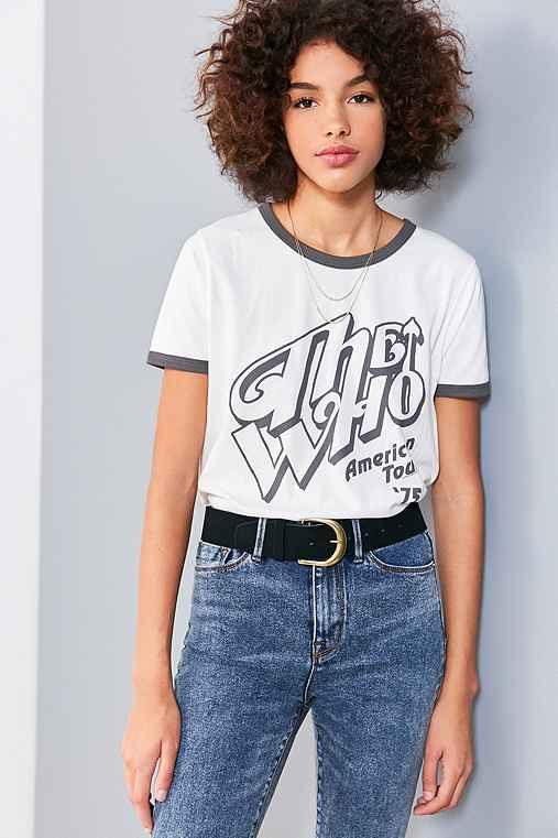 Urban Outfitters Junk Food Classic Rock Ringer Tee,ivory,s