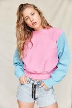 Urban Outfitters Urban Renewal Recycled Overdyed Reverse Weave Sweatshirt,pink,s/m