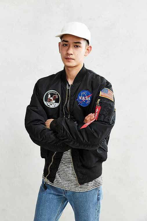 Urban Outfitters Alpha Industries Apollo Ma-1 Bomber Jacket,black Multi,xl
