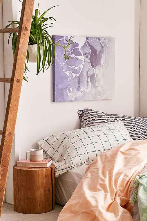 Urban Outfitters Emanuela Carratoni For Deny Marble And Rose Canvas Wall Art,blue Marble,8x10