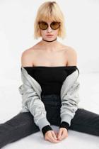 Urban Outfitters Good Morning Round Sunglasses,black,one Size
