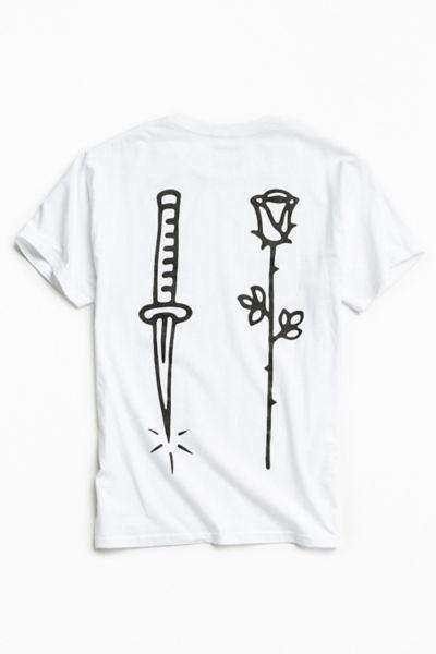 Urban Outfitters Mnkr Dagger Rose Pocket Tee