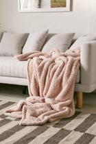 Urban Outfitters Amped Fleece Throw Blanket,rose,one Size
