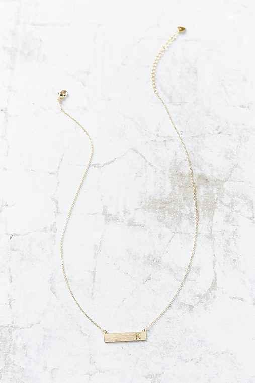 Urban Outfitters Initial Bar Necklace,k,one Size
