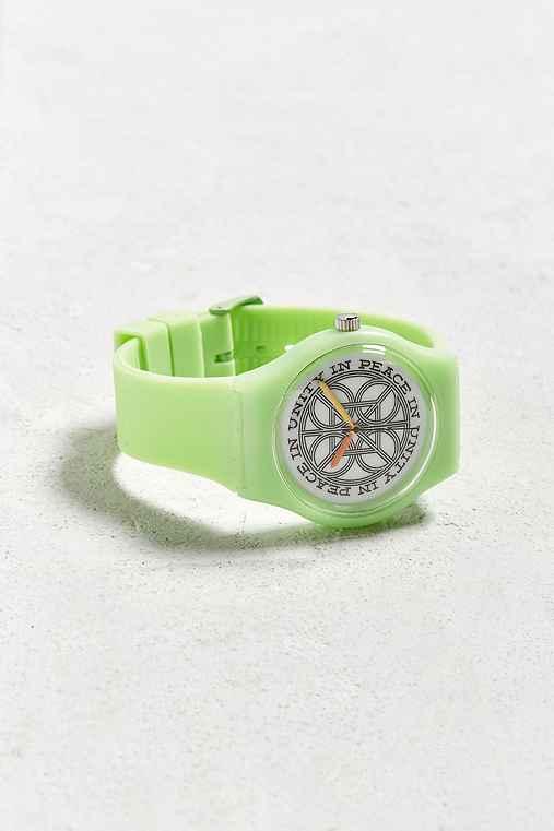 Urban Outfitters Uo Art Watch: Peace In Unity,lime,one Size