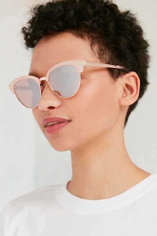 Urban Outfitters Havana Slim Cat-eye Sunglasses,pink,one Size