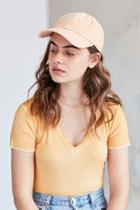 Urban Outfitters Color Wash Baseball Hat,orange,one Size