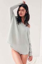 Urban Outfitters Out From Under Oversized Cozy Thermal V-neck Top,mint,m