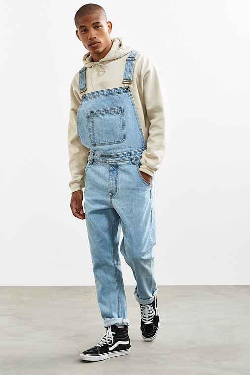 Urban Outfitters Bdg Light Stonewash Denim Overall,blue,33