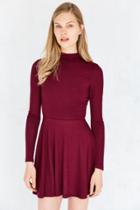 Silence + Noise Open-back Mock Neck Mini Dress