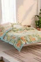 Urban Outfitters Lovise Floral Scarf Duvet Cover,turquoise,full/queen