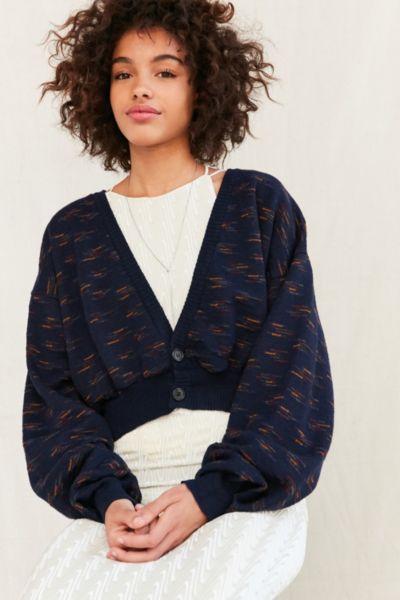 Urban Renewal Remade Cropped Vintage Patterned Cardigan