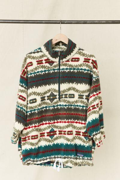 Urban Renewal Vintage Patagonia Neutral Pattern Fleece Pullover Jacket