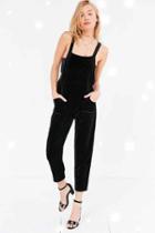 Urban Outfitters Silence + Noise Stretch Velvet Overall,black,xs