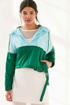 Urban Outfitters Without Walls Mia Color Block Parachute Half-zip Jacket,green,l