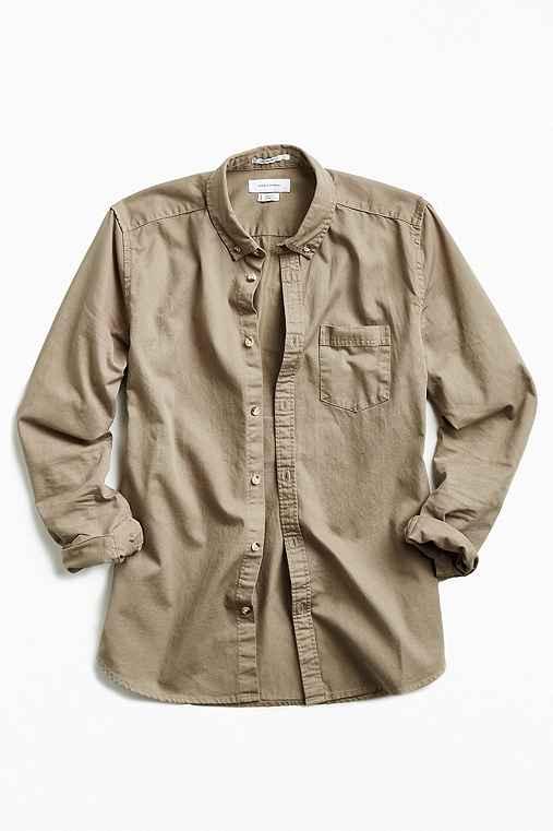 Urban Outfitters Stevens Denim Button-down Shirt,khaki,xs