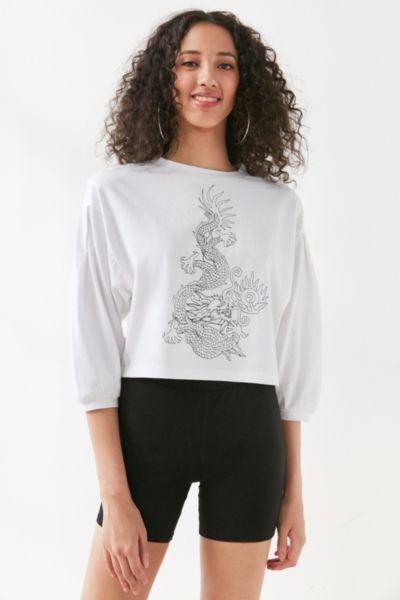 Urban Outfitters Silence + Noise Tattoo Dragon Long-sleeve Top