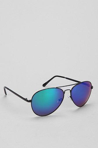 Black Mirrored Aviator Sunglasses